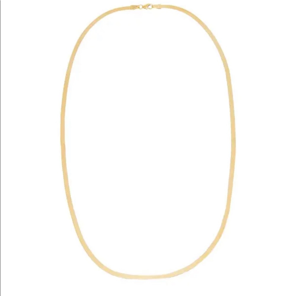 14k Gold herringbone necklace never worn